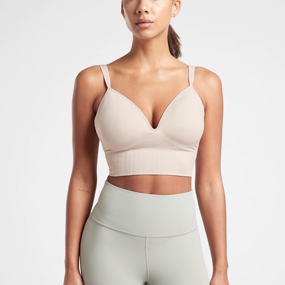 Athleta D-DD Embrace Bra Abalone Grey/Nude